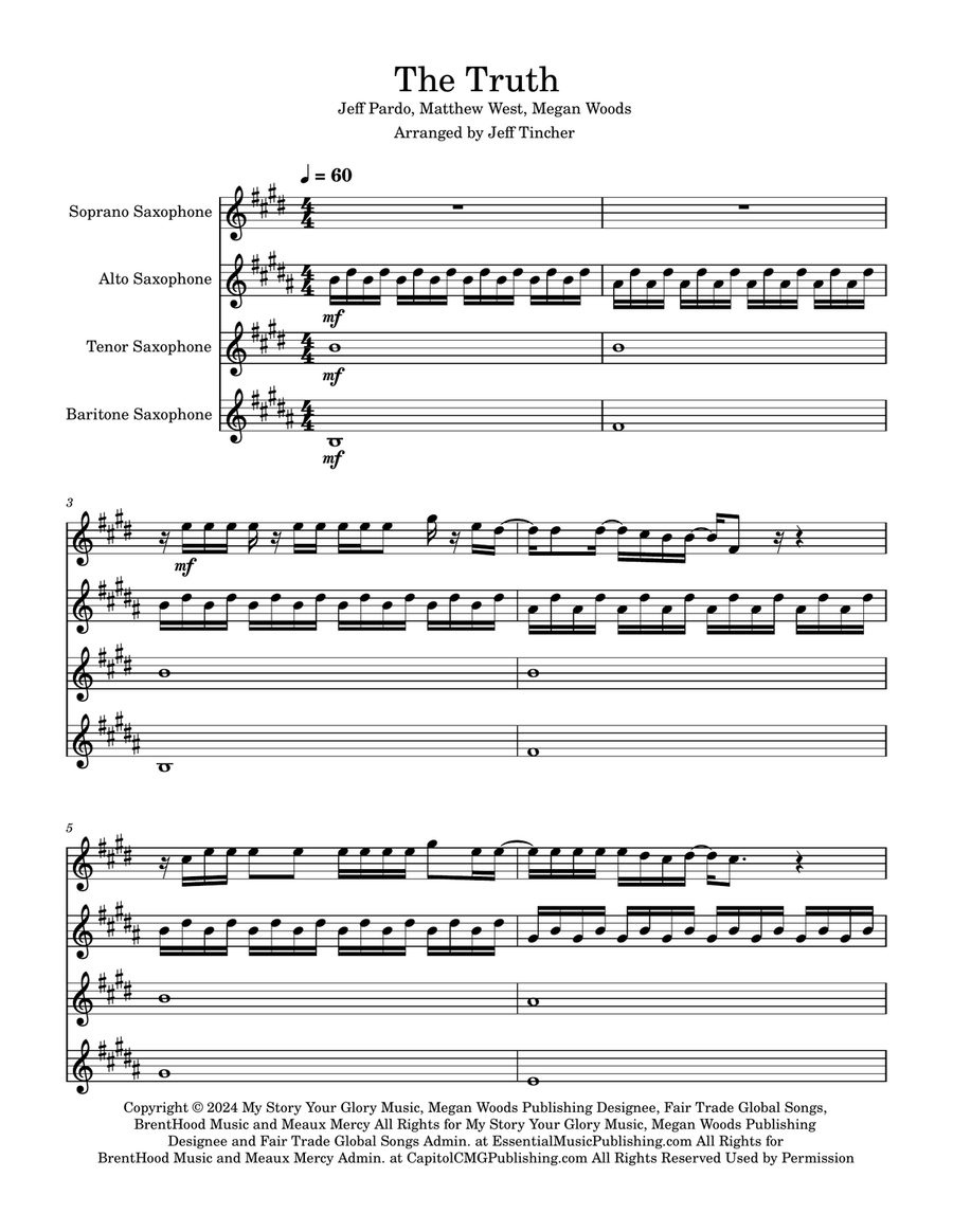 The Truth The Truth Saxophone Quartet scores gallery preview page 2