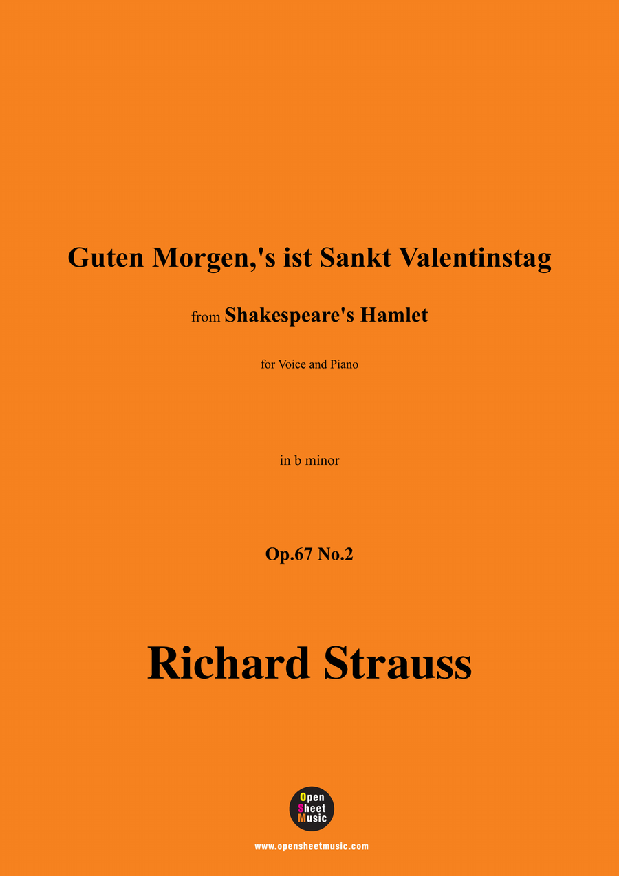 Richard Strauss-Guten Morgen,in b minor Piano, Vocal scores gallery preview page 1