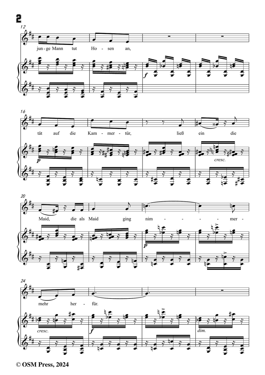 Richard Strauss-Guten Morgen,in b minor Piano, Vocal scores gallery preview page 4