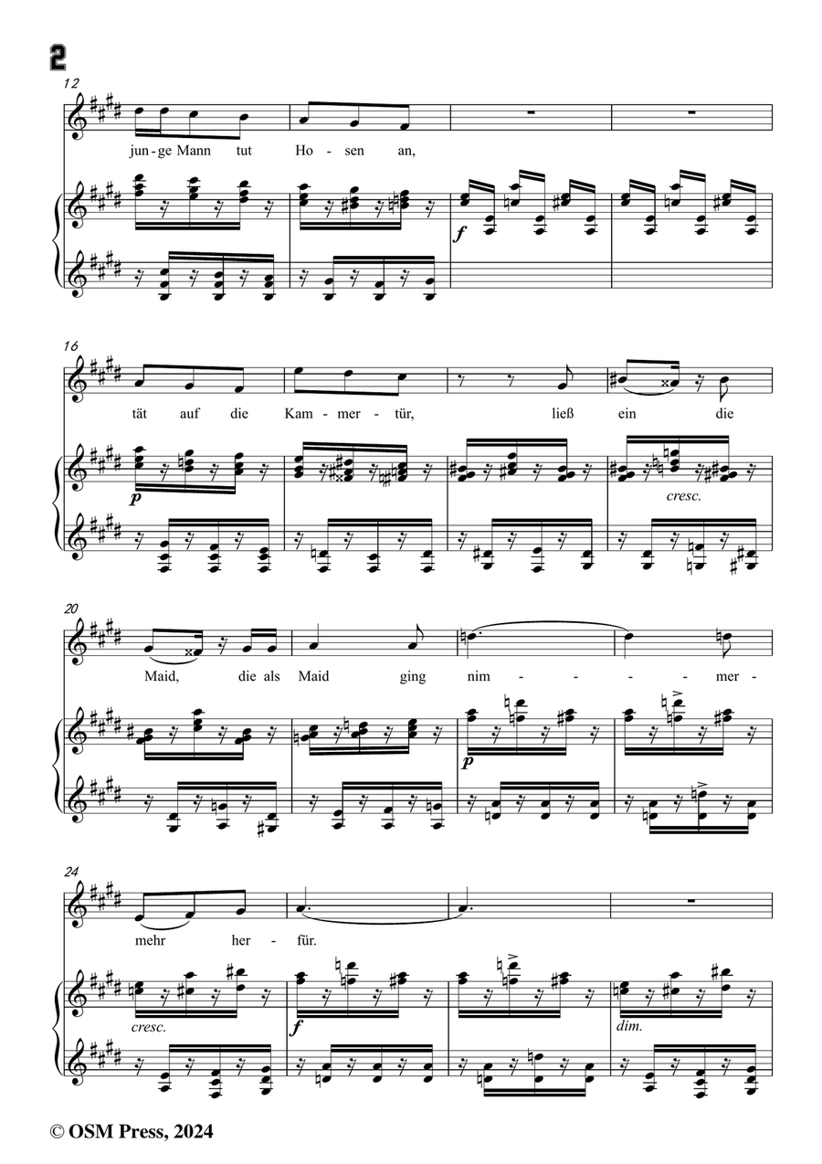 Richard Strauss-Guten Morgen,in c sharp minor Piano, Vocal scores gallery preview page 4