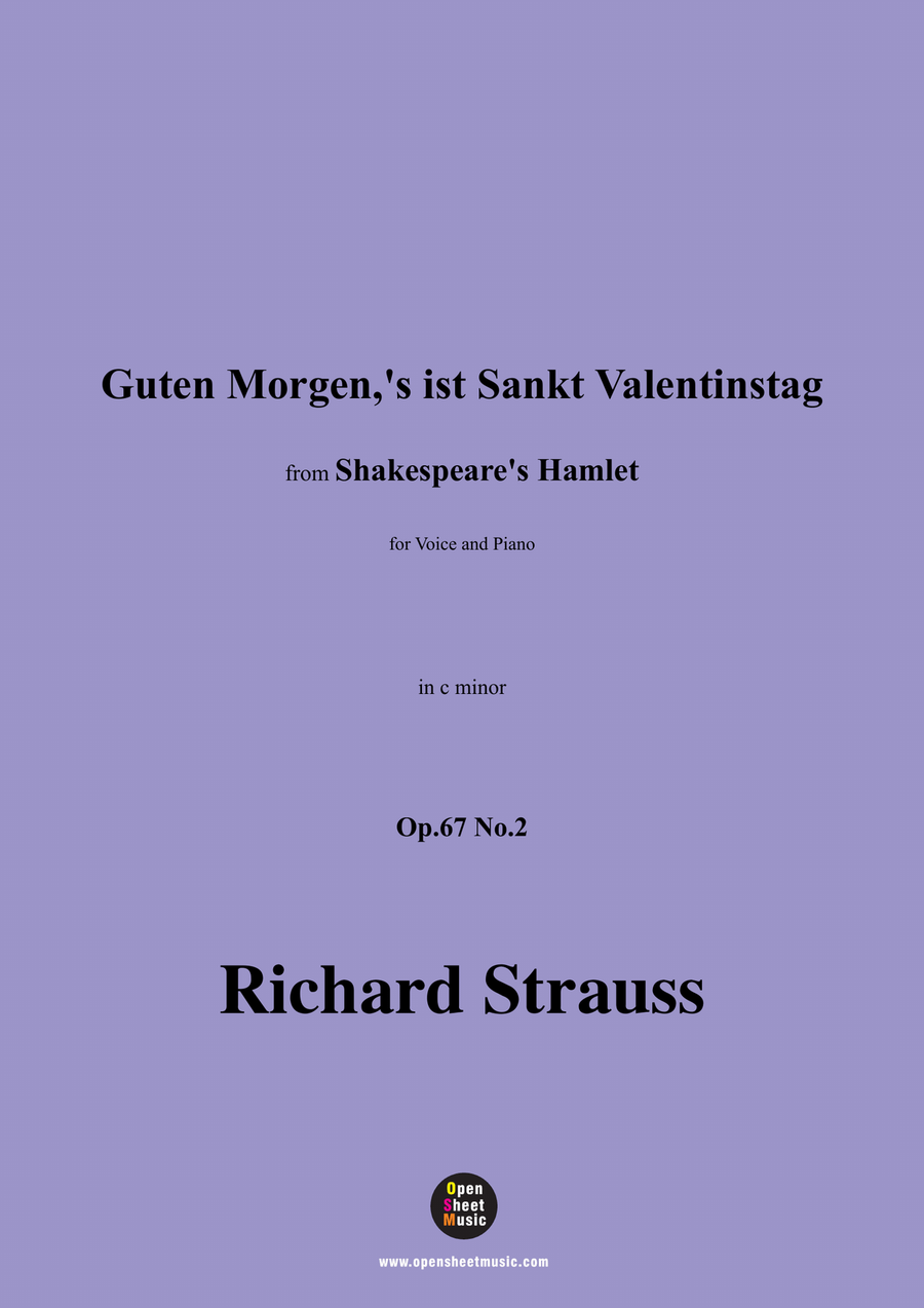 Richard Strauss-Guten Morgen,in c minor Piano, Vocal scores gallery preview page 1
