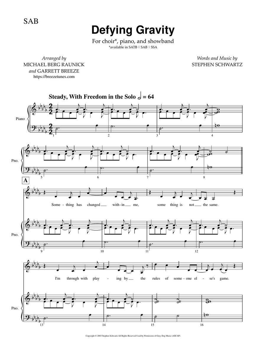 Defying Gravity Defying Gravity 3-Part scores gallery preview page 1