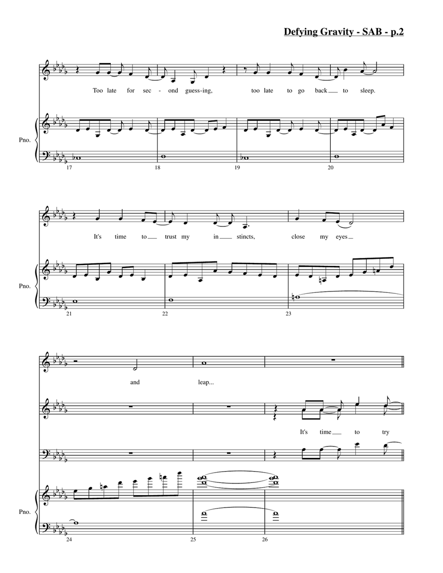 Defying Gravity Defying Gravity 3-Part scores gallery preview page 2