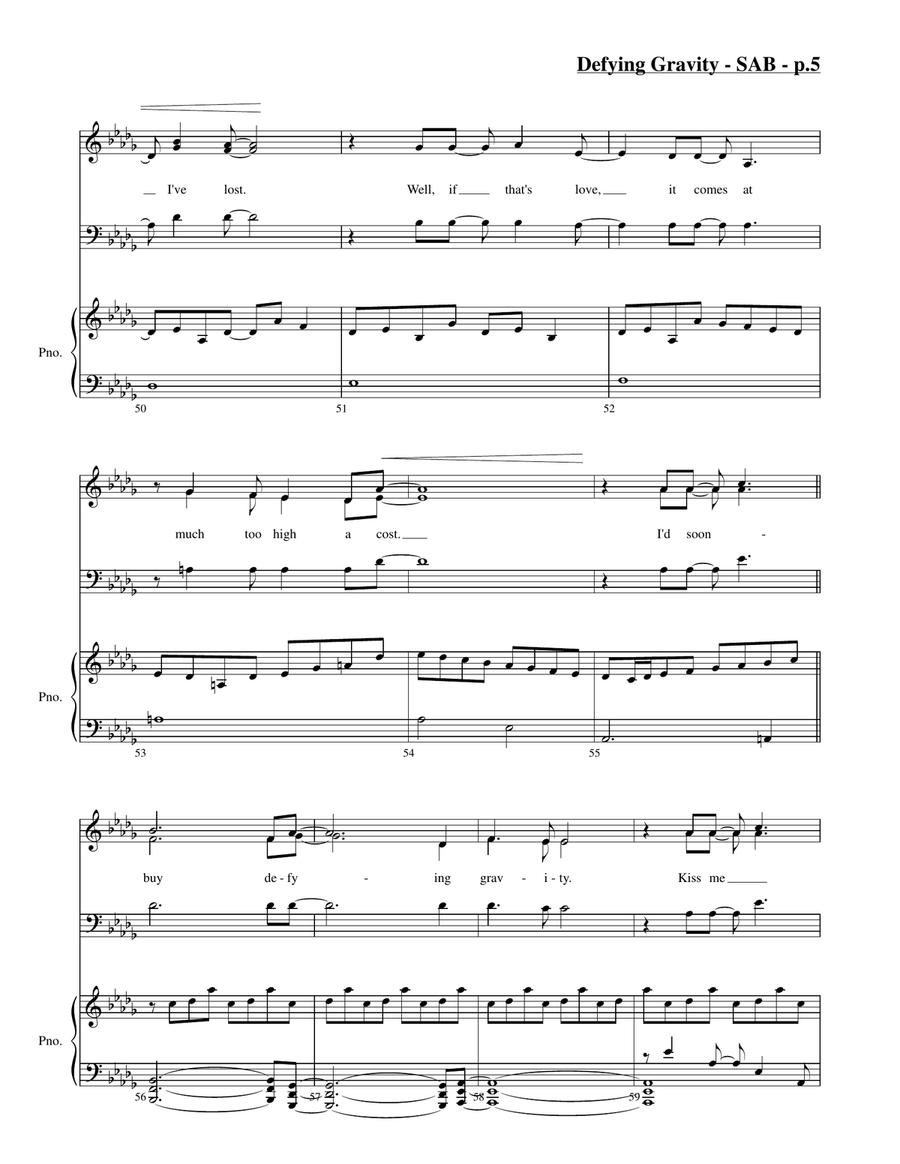 Defying Gravity Defying Gravity 3-Part scores gallery preview page 5