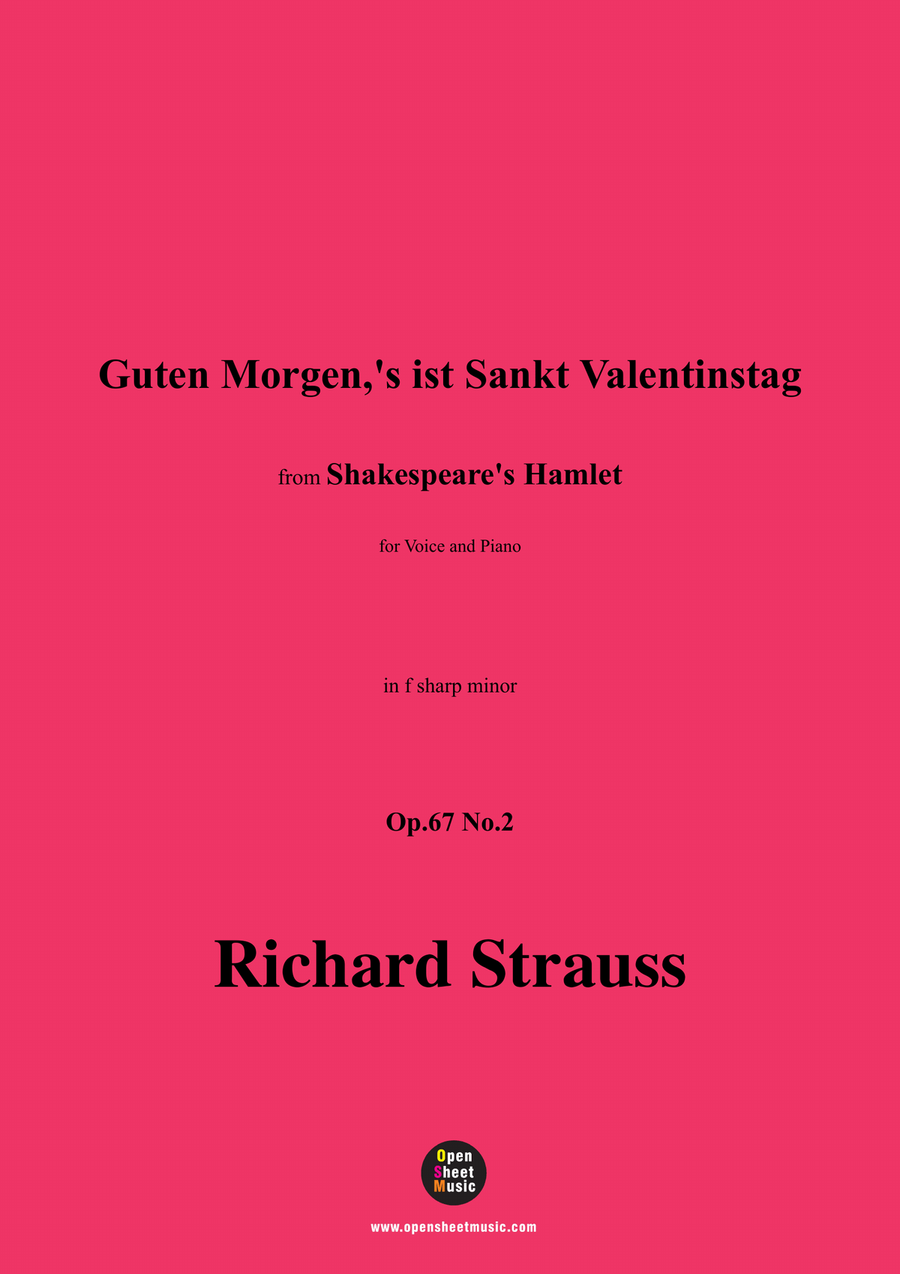 Richard Strauss-Guten Morgen,in f sharp minor Piano, Vocal scores gallery preview page 1