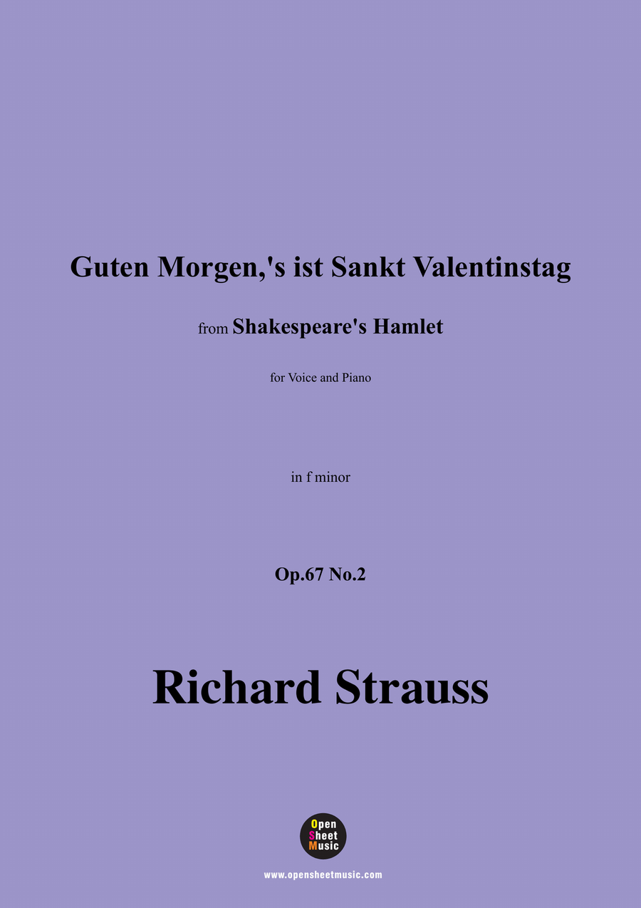 Richard Strauss-Guten Morgen,in f minor Piano, Vocal scores gallery preview page 1