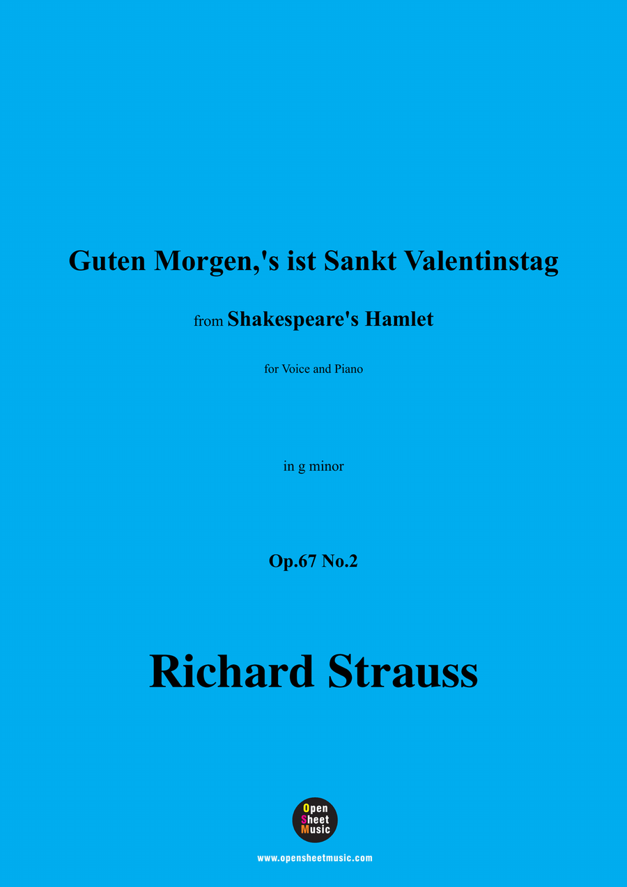 Richard Strauss-Guten Morgen,in g minor Piano, Vocal scores gallery preview page 1