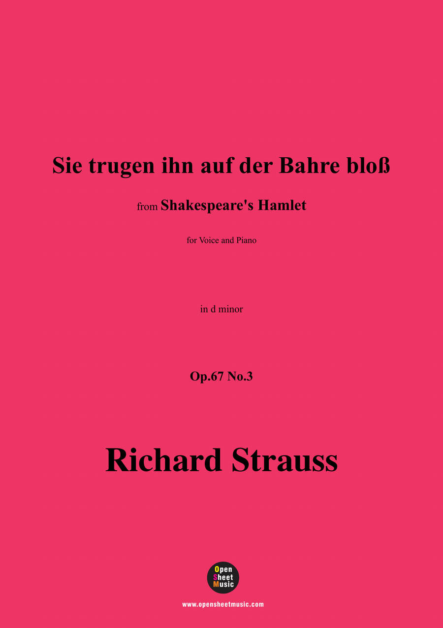 Richard Strauss-Sie trugen ihn auf der Bahre bloß,in d minor Piano, Vocal scores gallery preview page 1