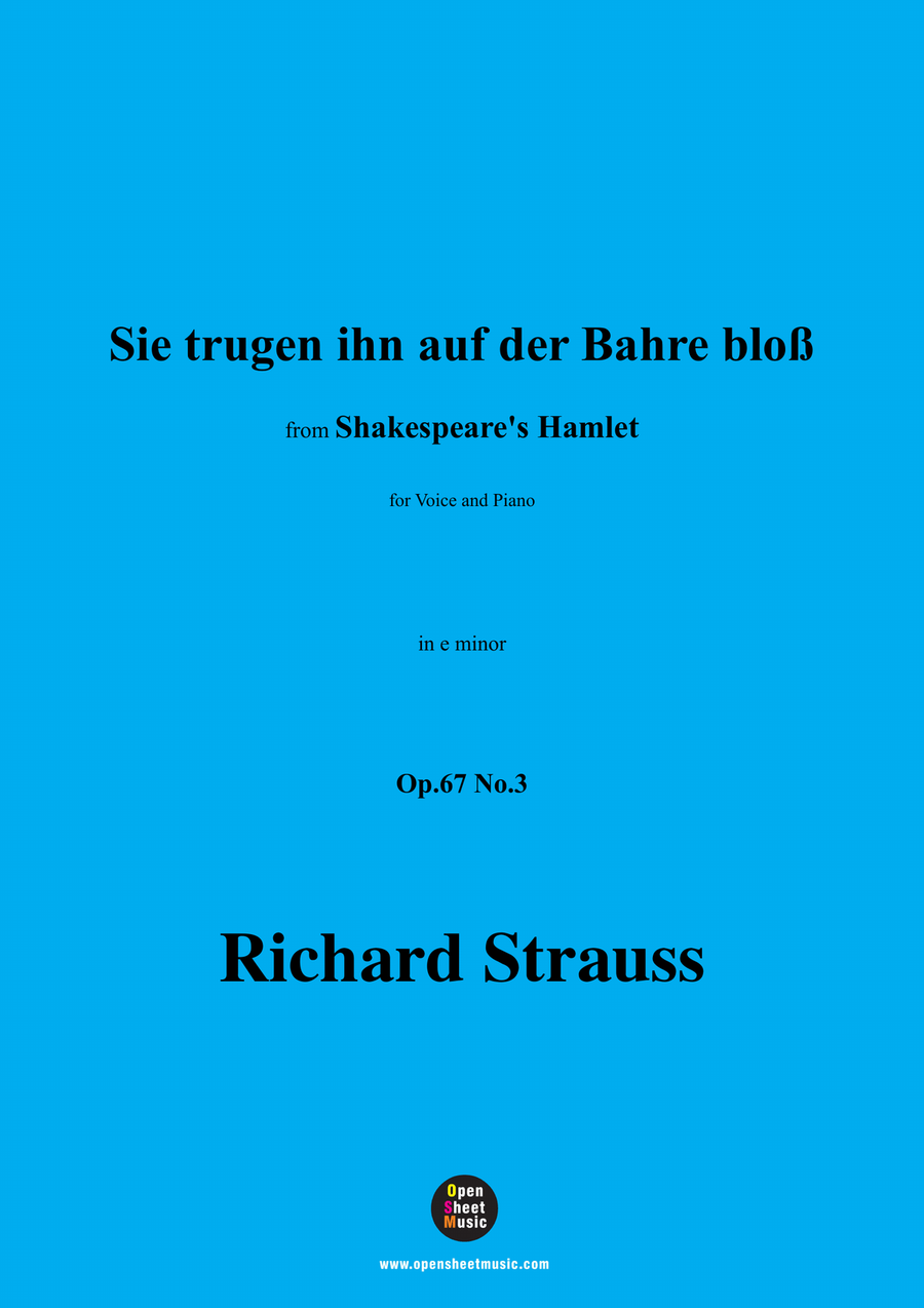 Richard Strauss-Sie trugen ihn auf der Bahre bloß,in e minor Piano, Vocal scores gallery preview page 1
