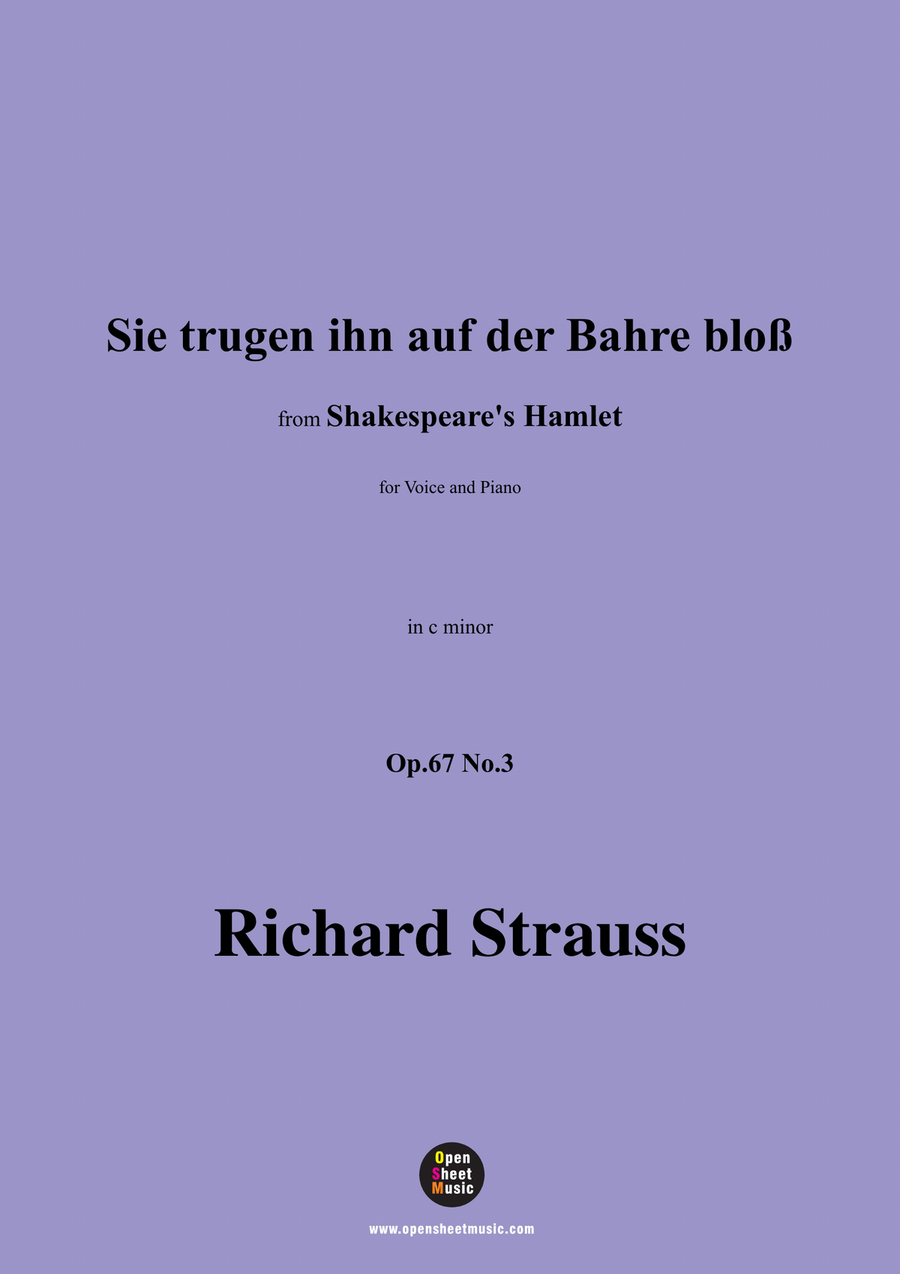 Richard Strauss-Sie trugen ihn auf der Bahre bloß,in c minor Piano, Vocal scores gallery preview page 1