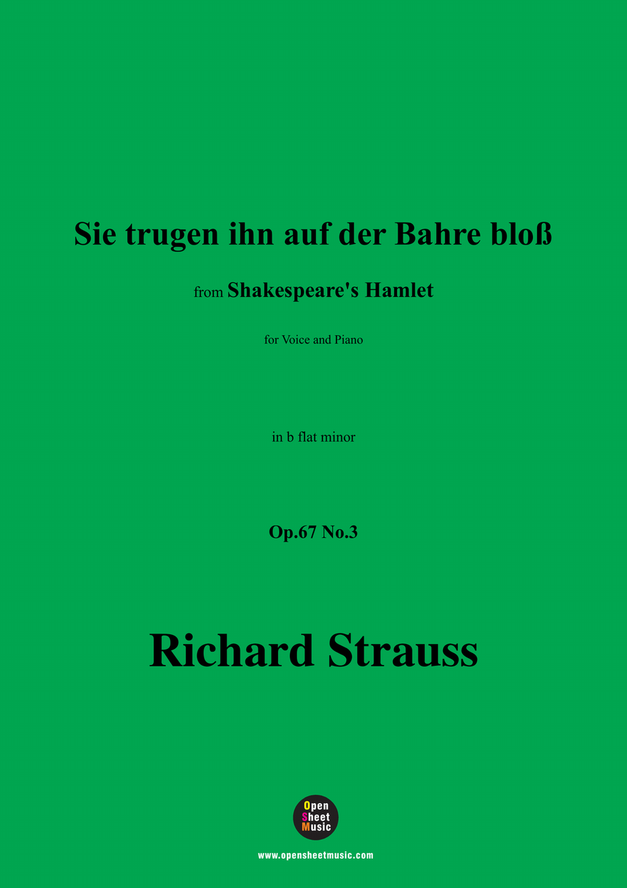 Richard Strauss-Sie trugen ihn auf der Bahre bloß,in b flat minor Piano, Vocal scores gallery preview page 1