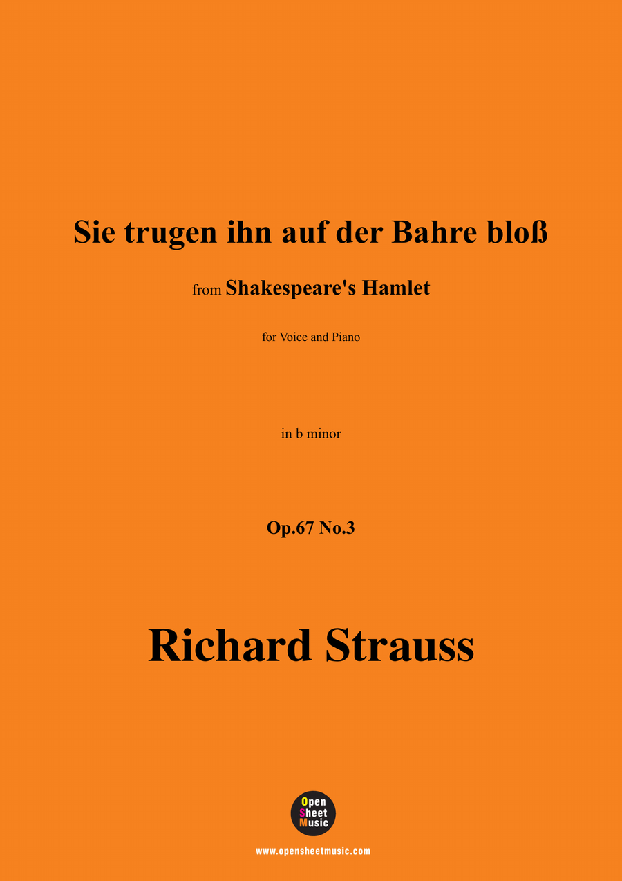 Richard Strauss-Sie trugen ihn auf der Bahre bloß,in b minor Piano, Vocal scores gallery preview page 1