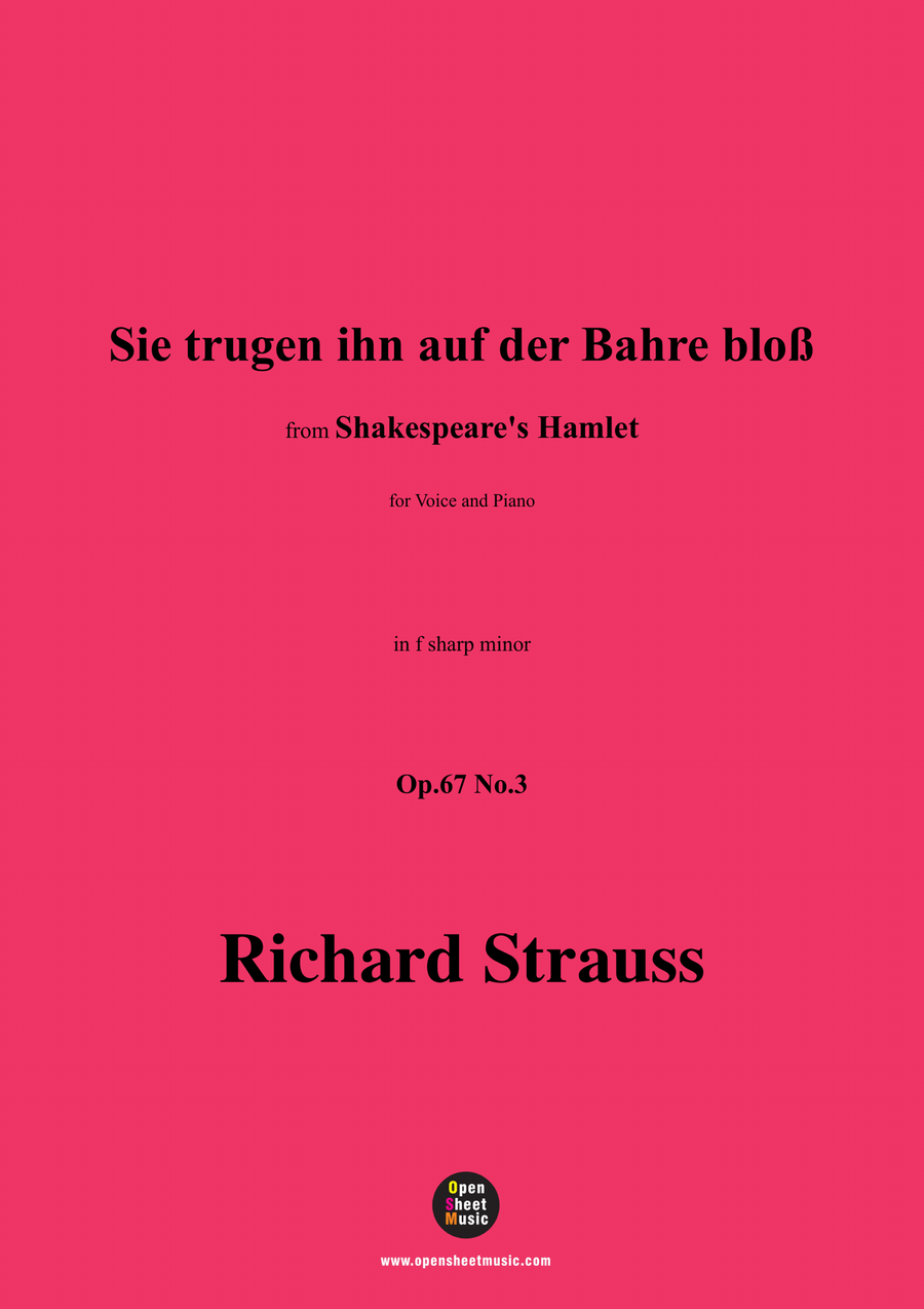 Richard Strauss-Sie trugen ihn auf der Bahre bloß,in f sharp minor Piano, Vocal scores gallery preview page 1