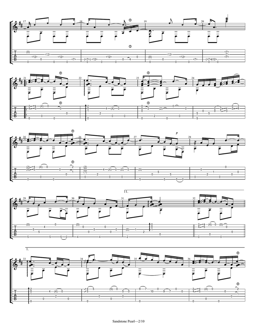 Sandstone Pearl Classical Guitar scores gallery preview page 2