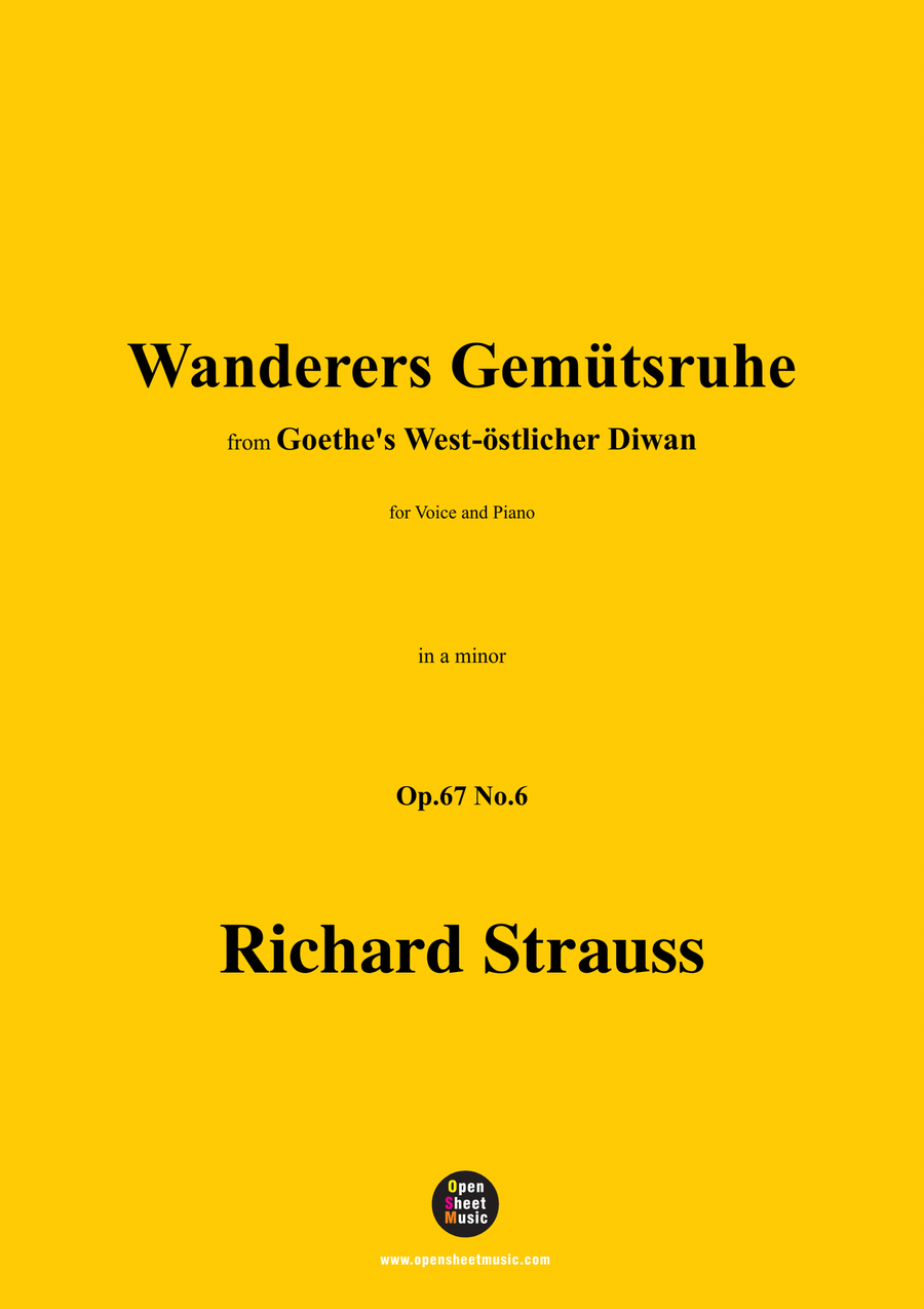 Richard Strauss-Wanderers Gemütsruhe,in a minor Piano, Vocal scores gallery preview page 1