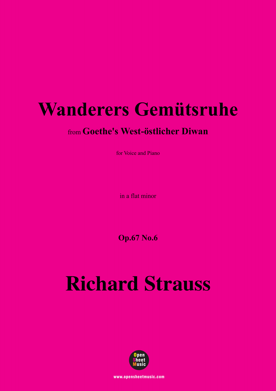 Richard Strauss-Wanderers Gemütsruhe,in a flat minor Piano, Vocal scores gallery preview page 1