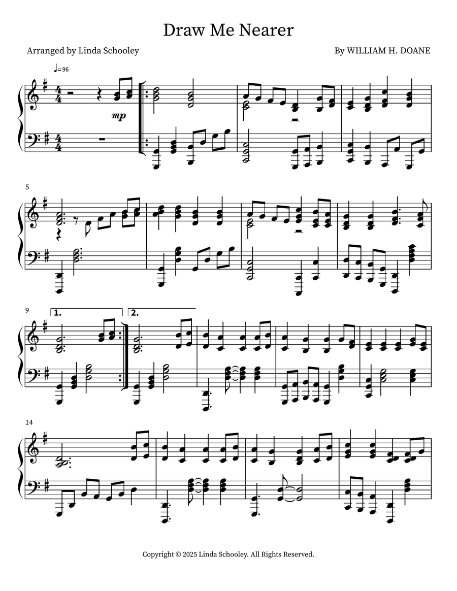 Draw Me Nearer Draw Me Nearer Piano scores gallery preview page 1