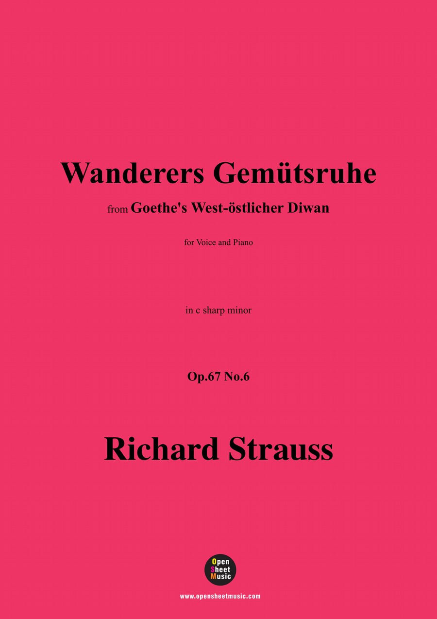 Richard Strauss-Wanderers Gemütsruhe,in c sharp minor Piano, Vocal scores gallery preview page 1