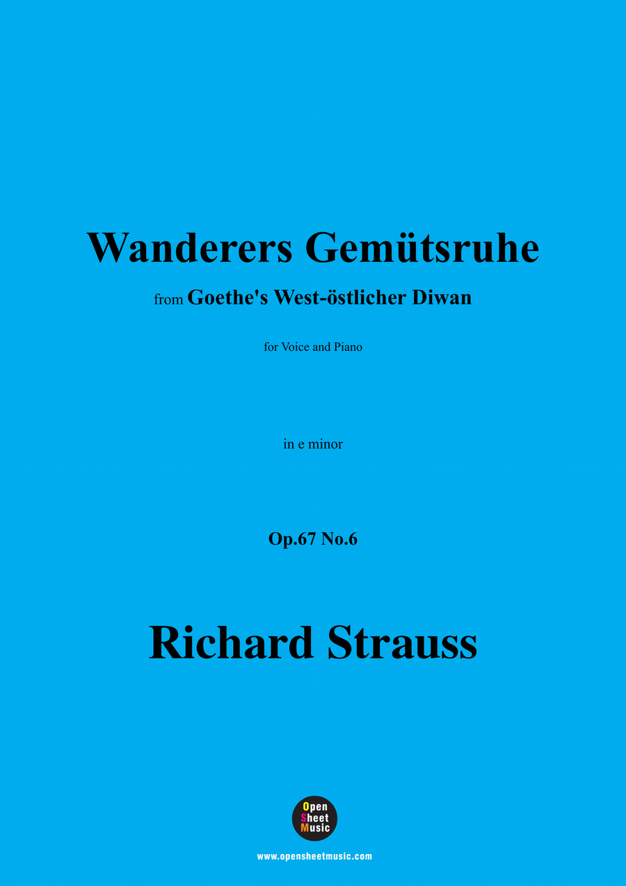 Richard Strauss-Wanderers Gemütsruhe,in e minor Piano, Vocal scores gallery preview page 1