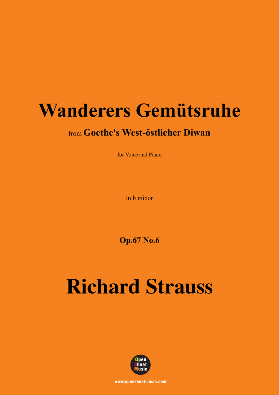 Richard Strauss-Wanderers Gemütsruhe,in b minor Piano, Vocal scores gallery preview page 1