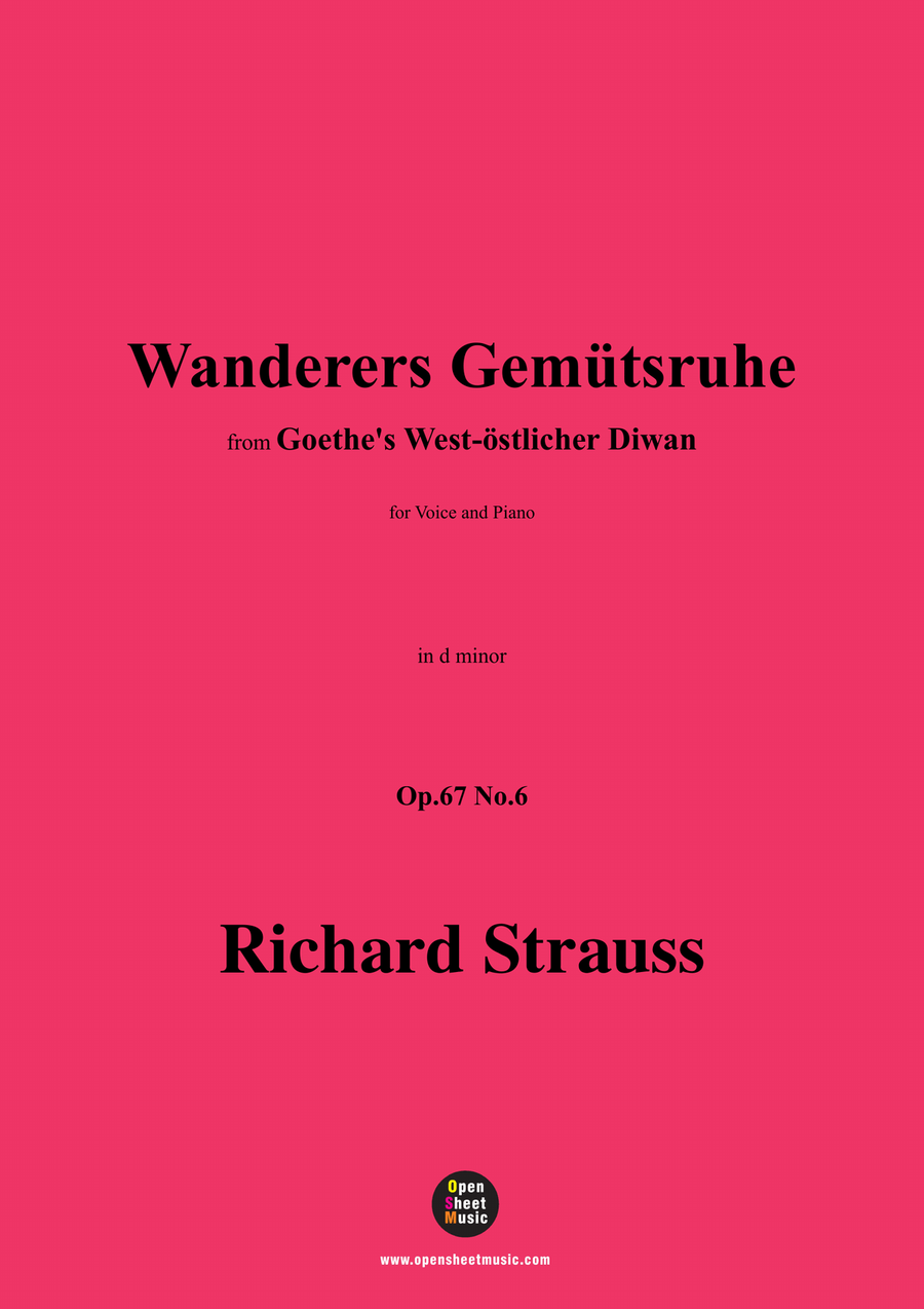 Richard Strauss-Wanderers Gemütsruhe,in d minor Piano, Vocal scores gallery preview page 1