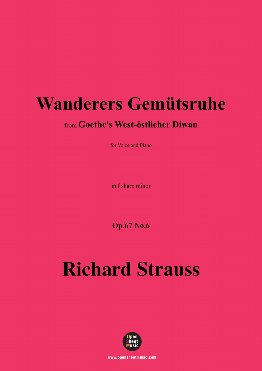 Richard Strauss-Wanderers Gemütsruhe,in f sharp minor Piano, Vocal scores gallery preview page 1