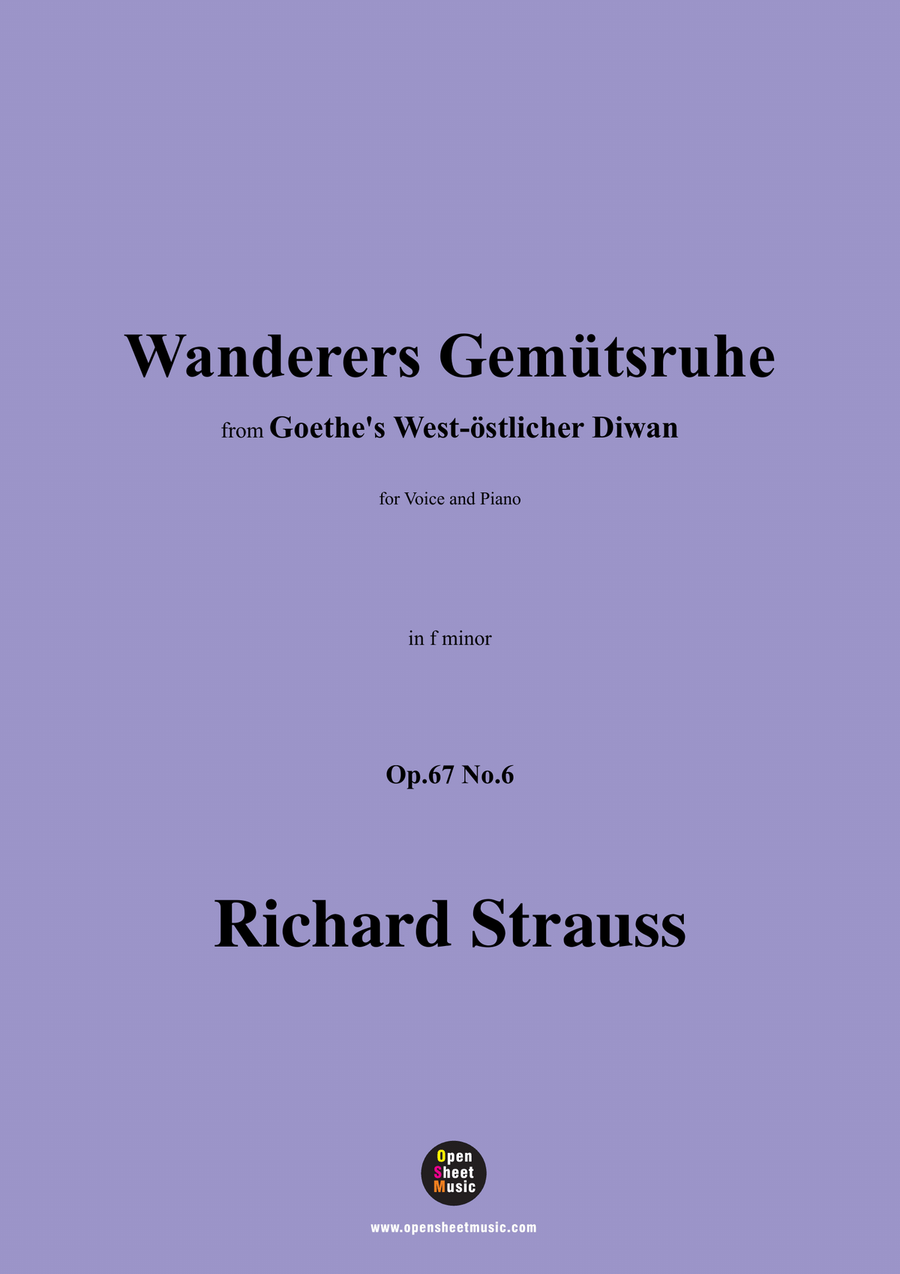 Richard Strauss-Wanderers Gemütsruhe,in f minor Piano, Vocal scores gallery preview page 1