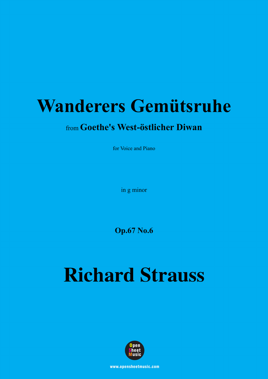 Richard Strauss-Wanderers Gemütsruhe,in g minor Piano, Vocal scores gallery preview page 1