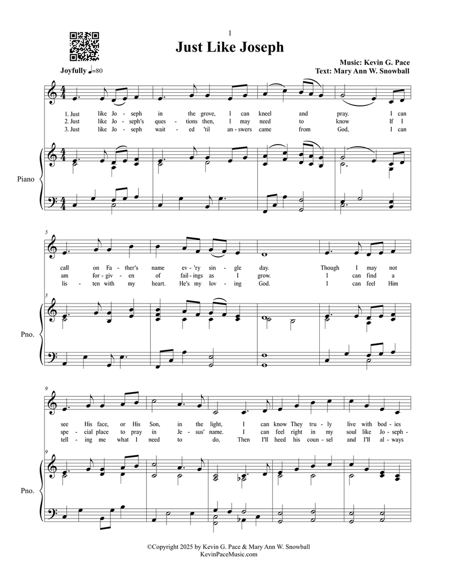 Just Like Joseph, sacred music for children Piano, Vocal scores gallery preview page 2
