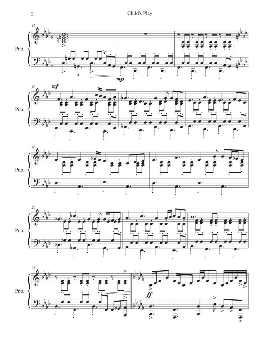 Child's Play Piano Solo scores gallery preview page 2