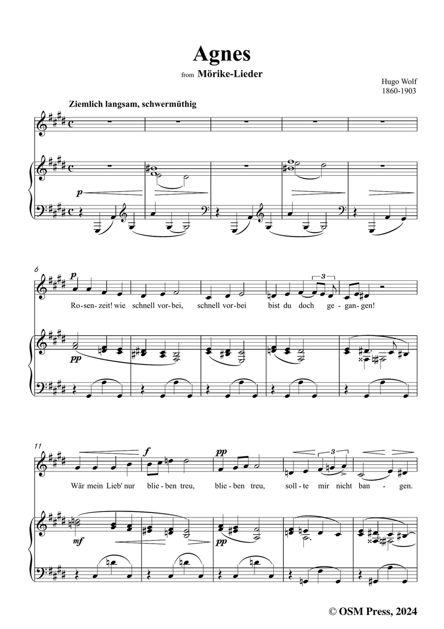 H. Wolf-Agnes,in c sharp minor Piano, Vocal scores gallery preview page 3