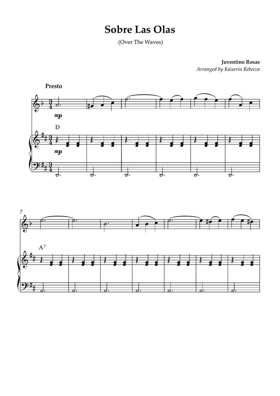 Sobre Las Olas (Over The Waves) A Clarinet scores gallery preview page 1