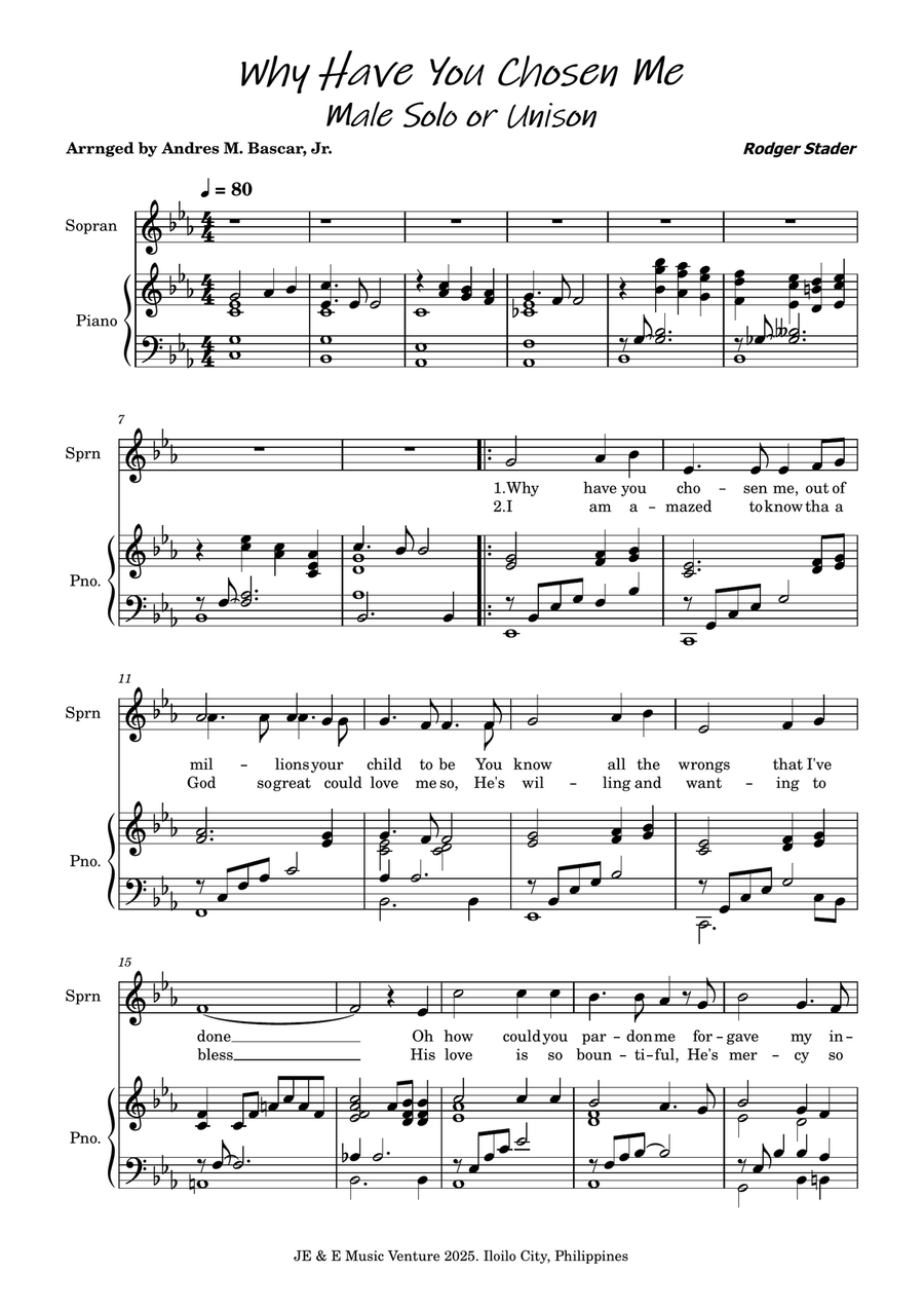 Why Have You Chosen Me Why Have You Chosen Me A Cappella scores gallery preview page 1