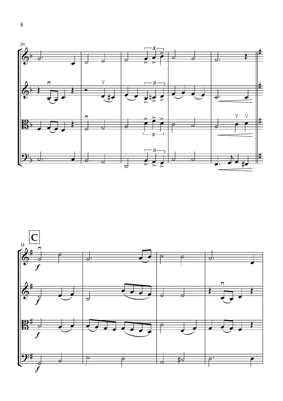 Can't Help Falling In Love String Quartet scores gallery preview page 4