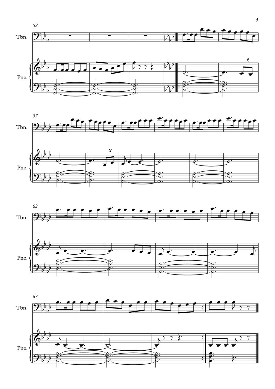 Last Of The Mohicans (Main Theme) Piano scores gallery preview page 3