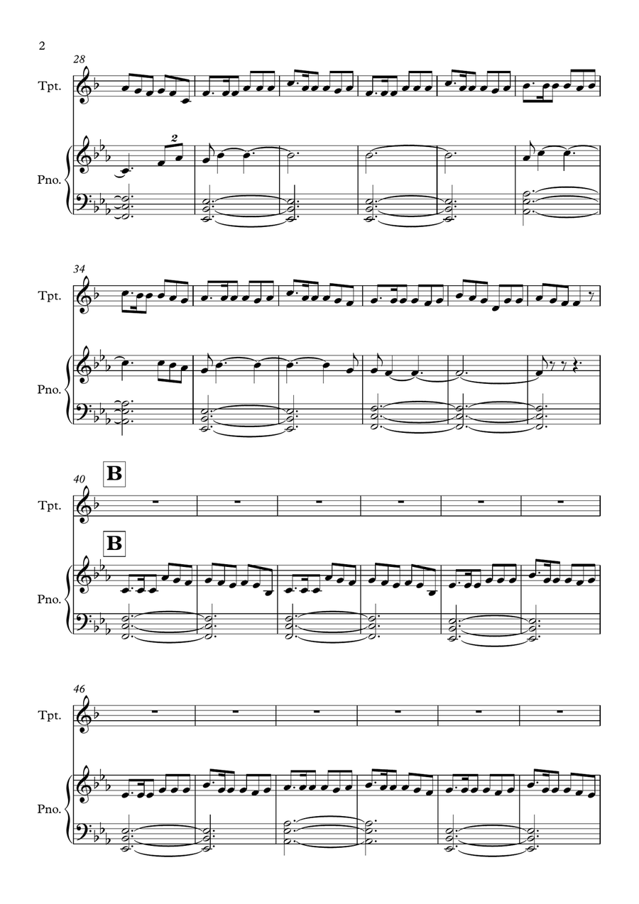 Last Of The Mohicans (Main Theme) Trumpet Solo scores gallery preview page 2
