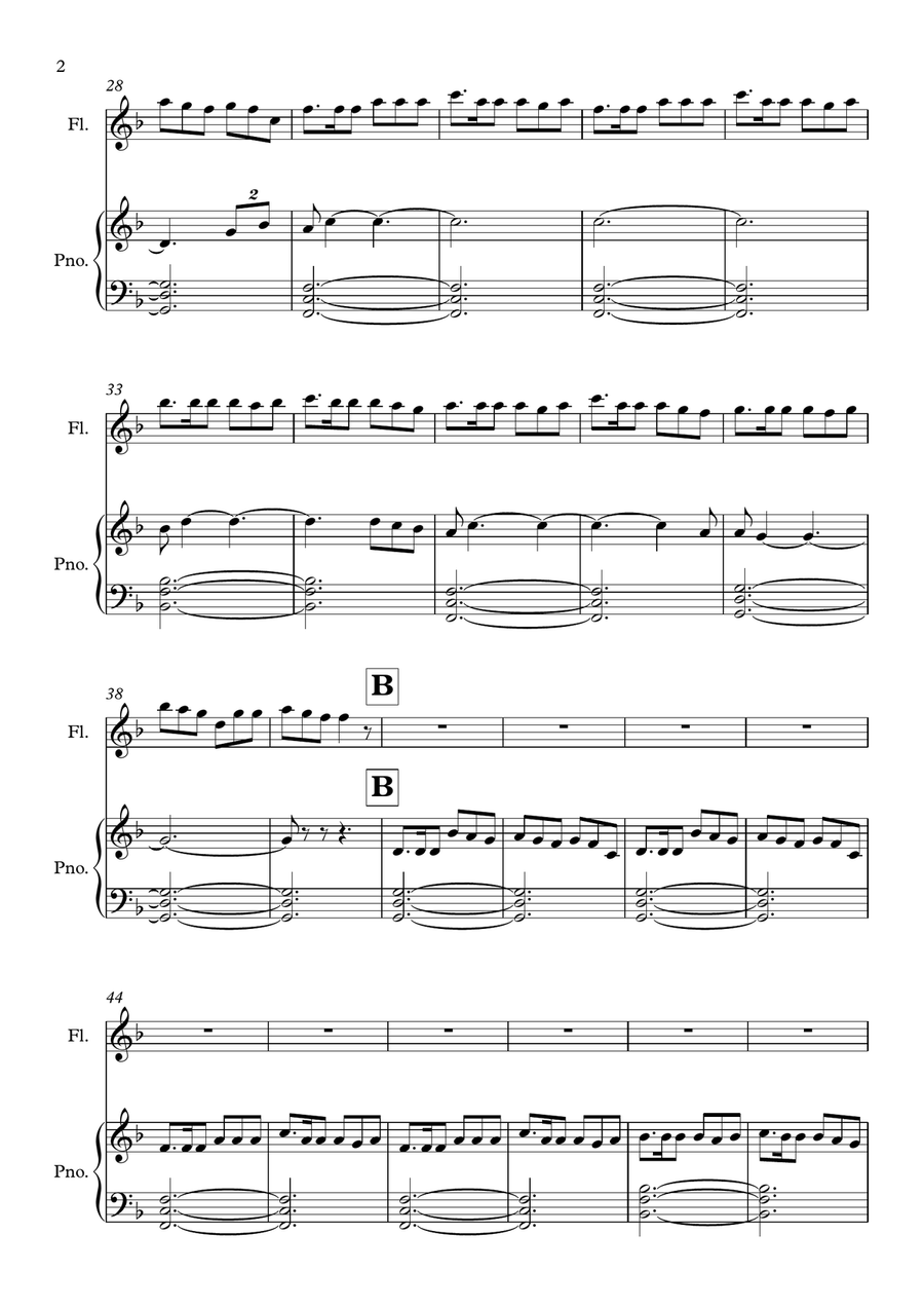 Last Of The Mohicans (Main Theme) Flute Solo scores gallery preview page 2