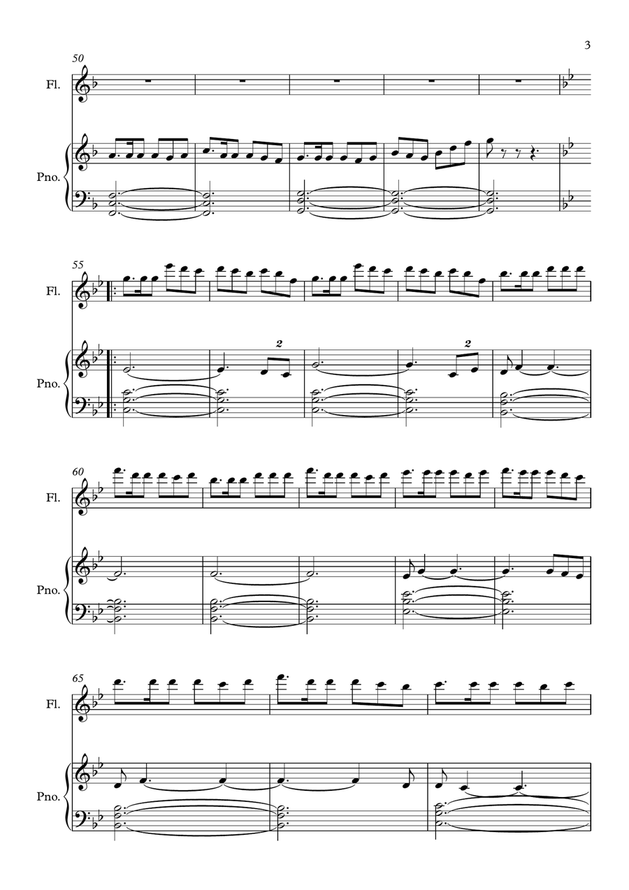 Last Of The Mohicans (Main Theme) Flute Solo scores gallery preview page 3