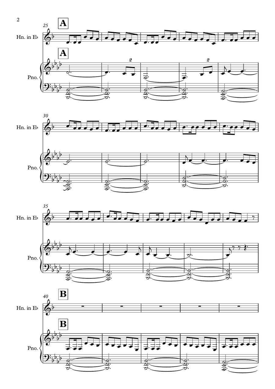 Last Of The Mohicans (Main Theme) Horn scores gallery preview page 2