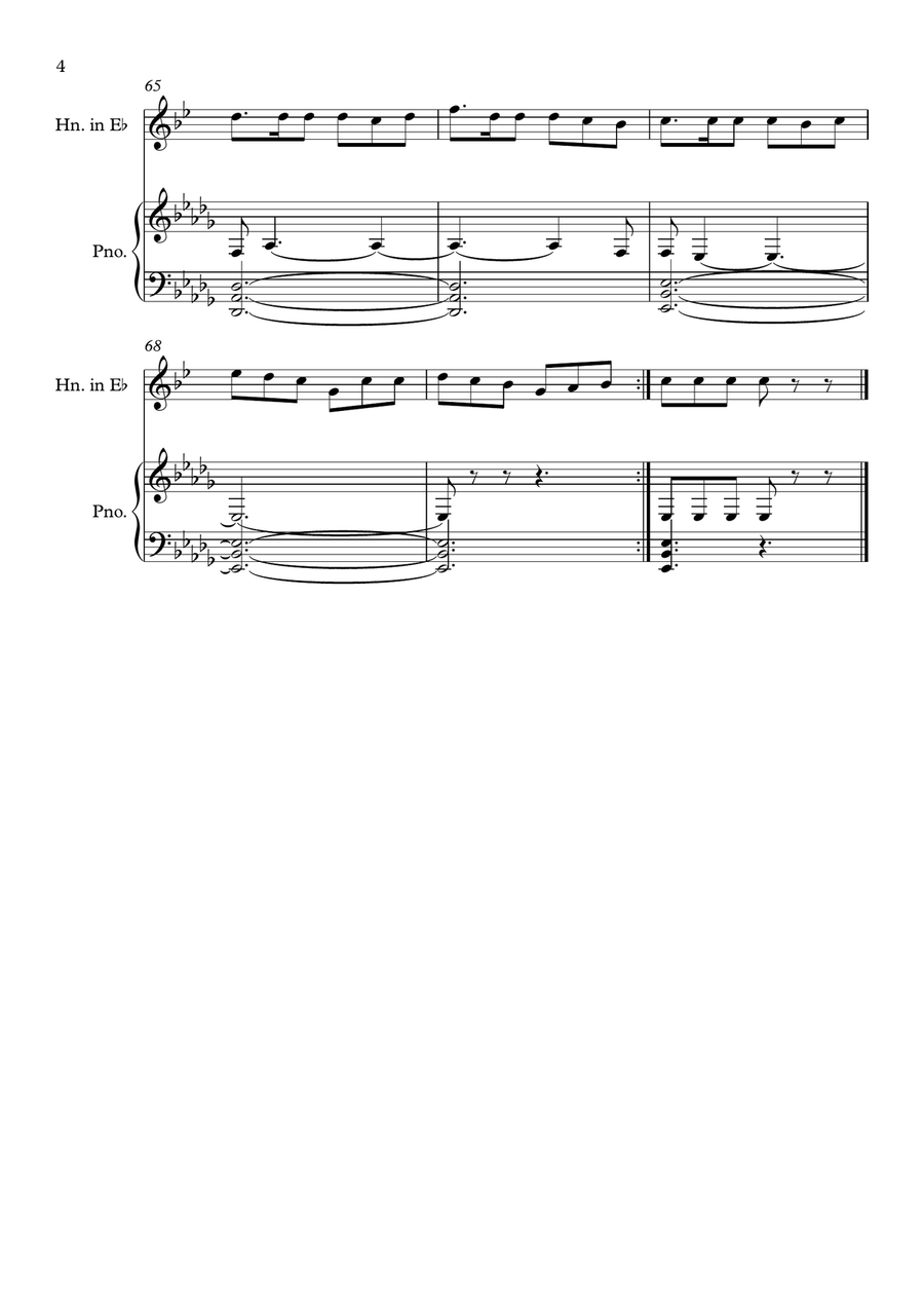 Last Of The Mohicans (Main Theme) Horn scores gallery preview page 4