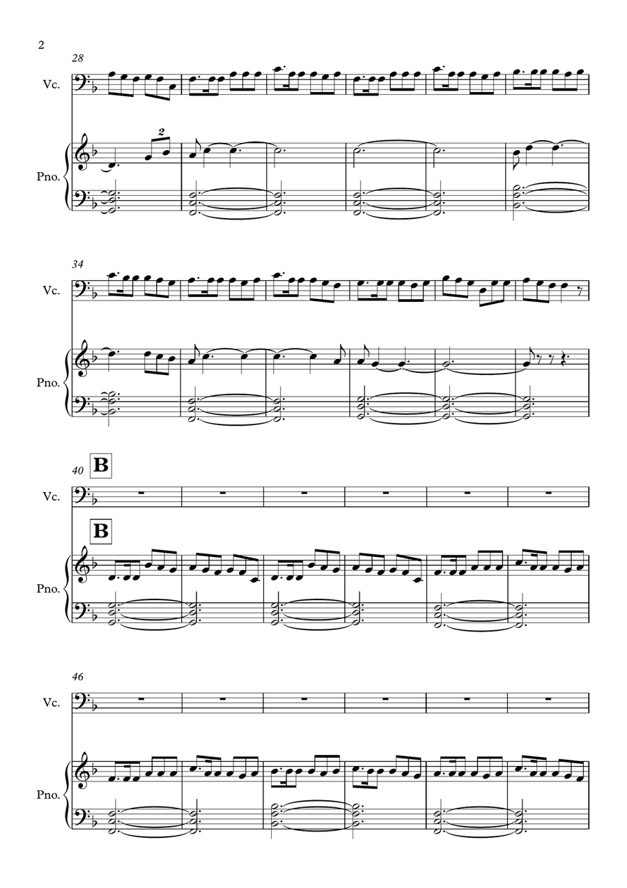 Last Of The Mohicans (Main Theme) Piano scores gallery preview page 2