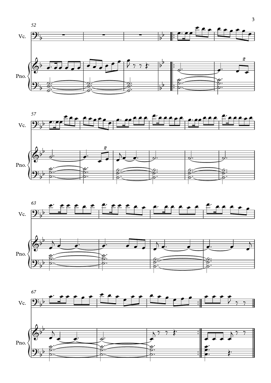 Last Of The Mohicans (Main Theme) Piano scores gallery preview page 3