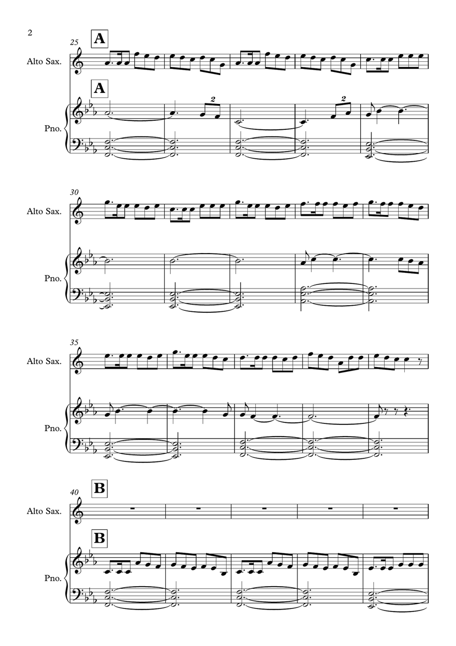 Last Of The Mohicans (Main Theme) Alto Saxophone scores gallery preview page 2