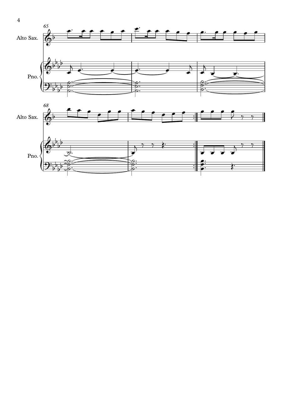 Last Of The Mohicans (Main Theme) Alto Saxophone scores gallery preview page 4
