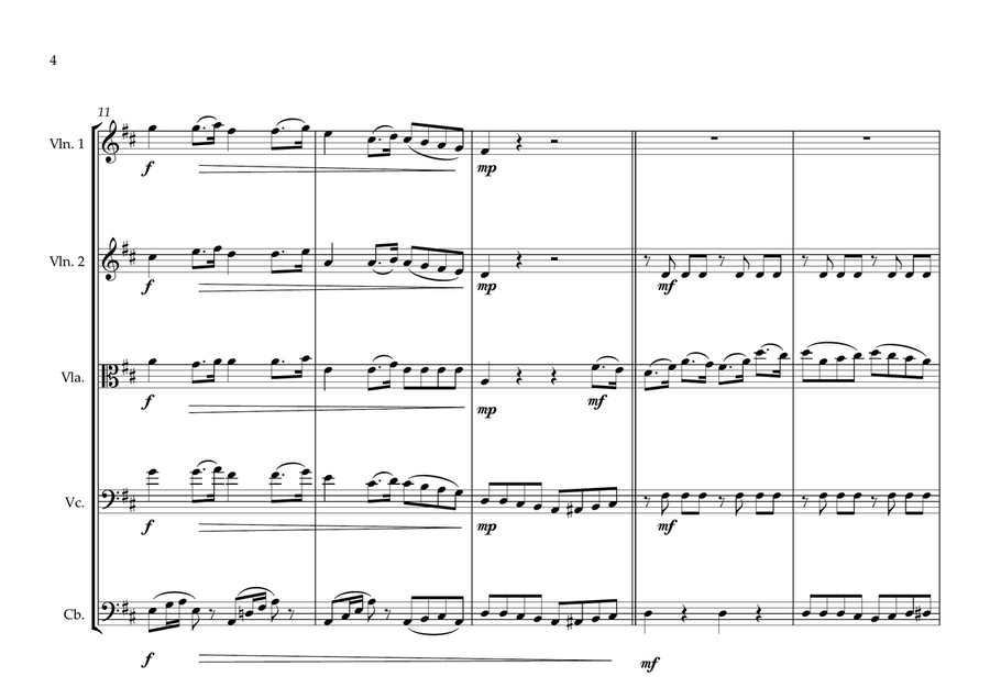 Nicaraguan National Anthem for String Orchestra String Orchestra scores gallery preview page 4