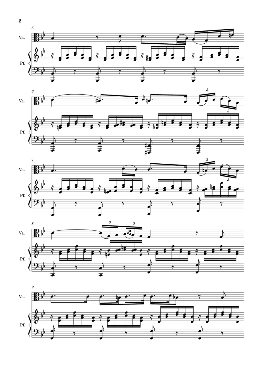 Ave Maria by F. Schubert – Arranged for Viola and Piano Chamber Music scores gallery preview page 2