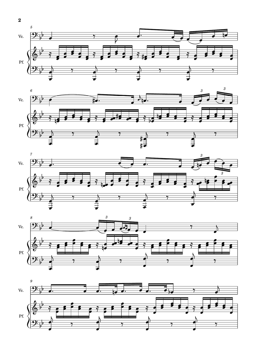 Ave Maria by F. Schubert – Arranged for Cello and Piano Chamber Music scores gallery preview page 2