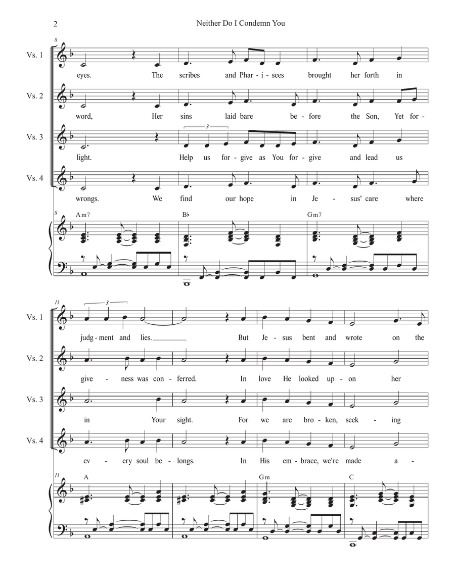 Neither Do I Condemn You (Vocal Quartet - (SATB) 4-Part scores gallery preview page 2