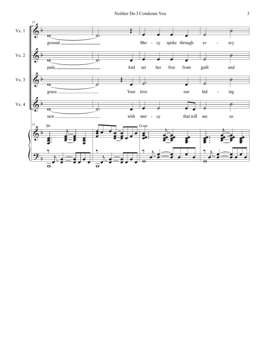Neither Do I Condemn You (Vocal Quartet - (SATB) 4-Part scores gallery preview page 3