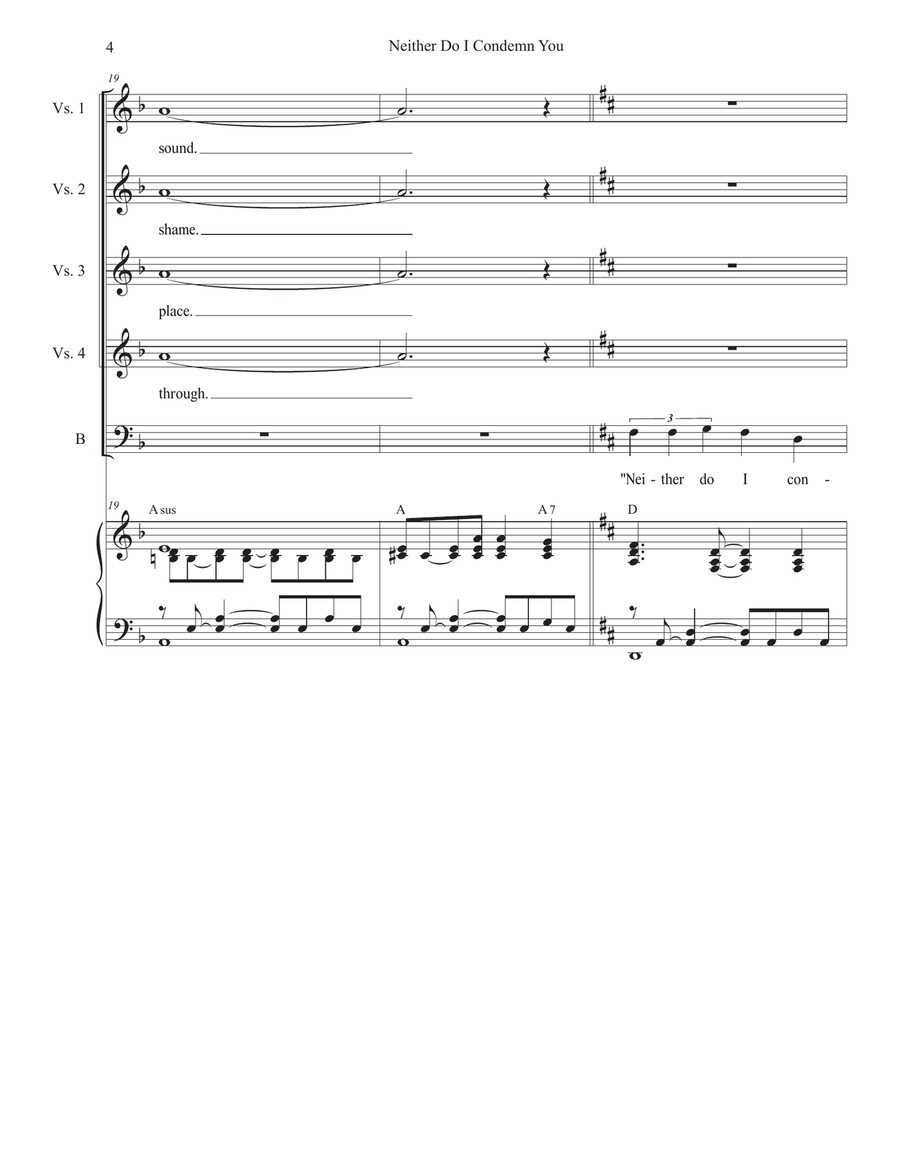 Neither Do I Condemn You (Vocal Quartet - (SATB) 4-Part scores gallery preview page 4